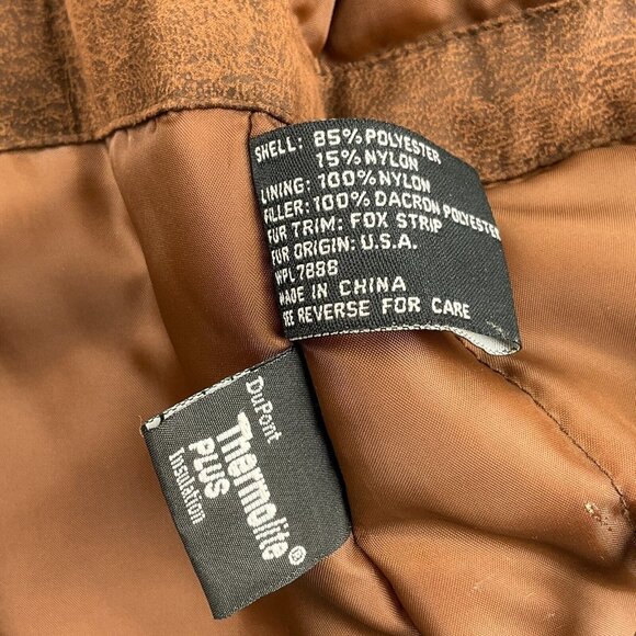 Bromley Coat Men Medium Brown Thermolite Plus‎ Insulated Zip Casual Work VTG - Picture 10 of 16